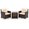 3 Piece Patio Sofa Set Wicker Chairs and Coffee Table with Storage-Beige